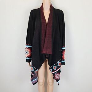 Charlie Paige Aztec Long Sleeve Open Front Cardigan Sweater